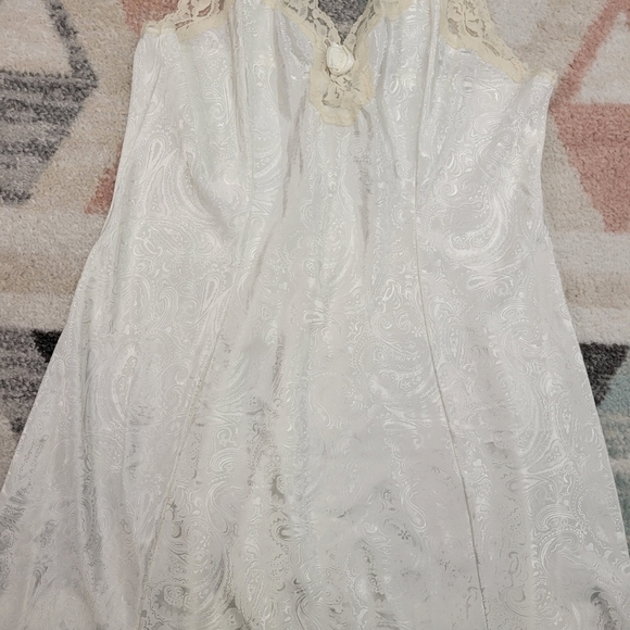 vtg VAL MODE Paisley Bridal Long Nightgown Slip Dress Size Large - Picture 4 of 7